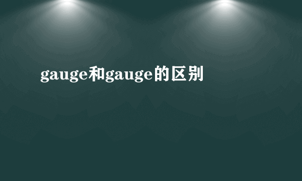 gauge和gauge的区别