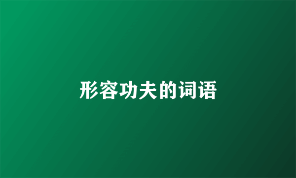 形容功夫的词语