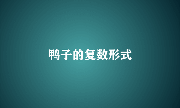 鸭子的复数形式