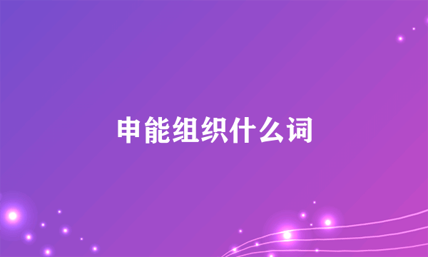 申能组织什么词