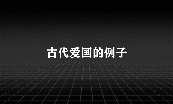 古代爱国的例子