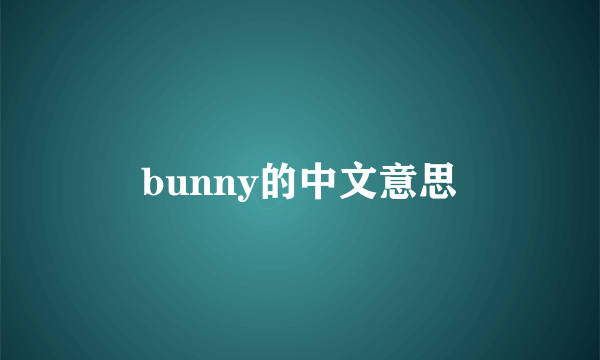 bunny的中文意思