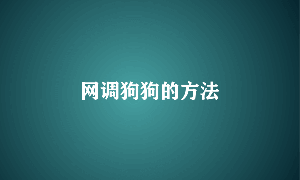 网调狗狗的方法
