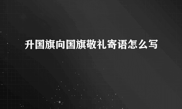 升国旗向国旗敬礼寄语怎么写