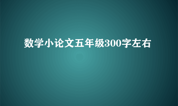 数学小论文五年级300字左右