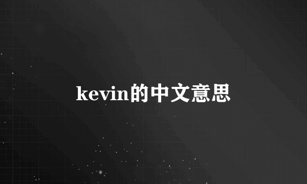 kevin的中文意思