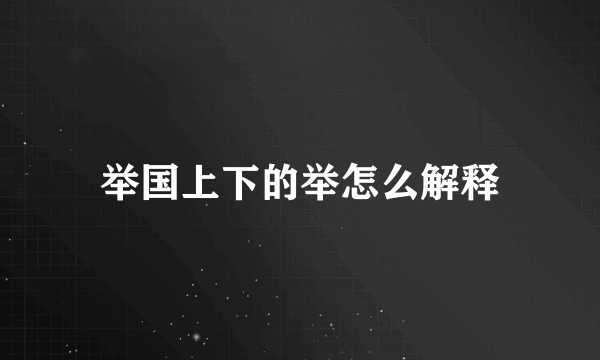 举国上下的举怎么解释