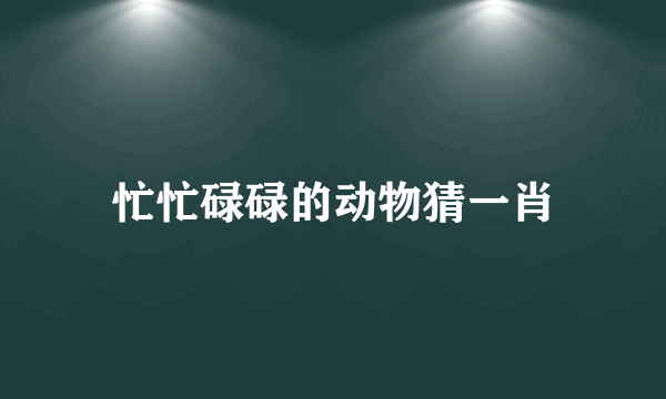 忙忙碌碌的动物猜一肖