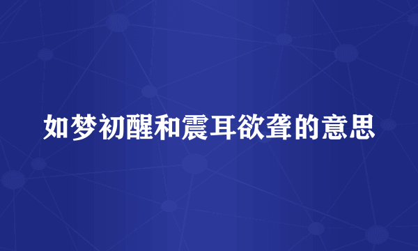如梦初醒和震耳欲聋的意思