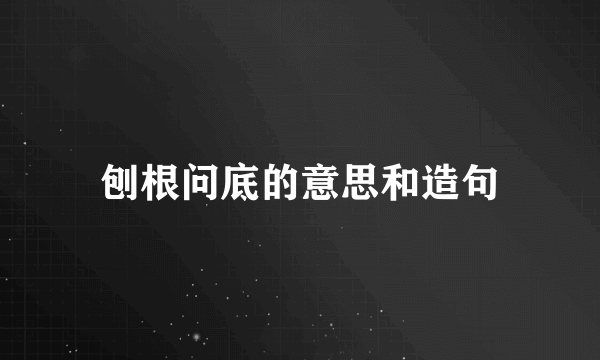 刨根问底的意思和造句