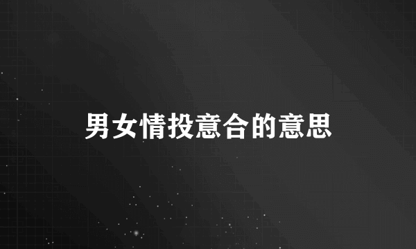 男女情投意合的意思