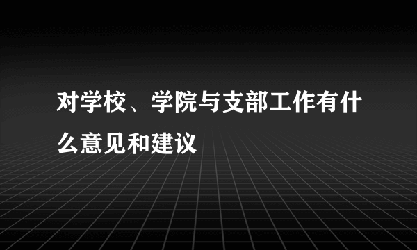 对学校、学院与支部工作有什么意见和建议