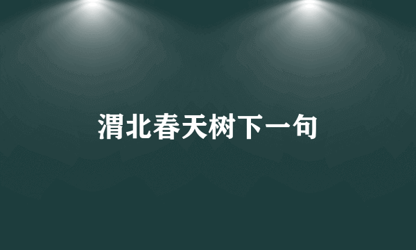 渭北春天树下一句