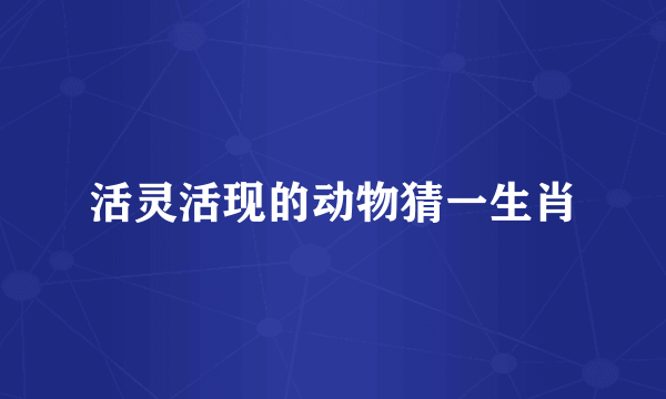 活灵活现的动物猜一生肖