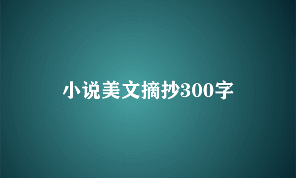 小说美文摘抄300字