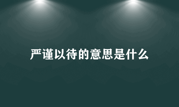 严谨以待的意思是什么