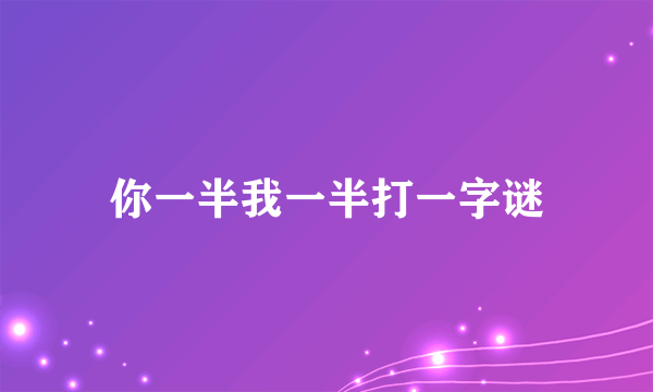 你一半我一半打一字谜