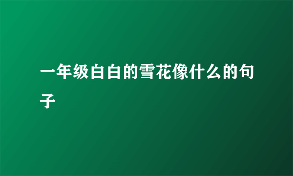 一年级白白的雪花像什么的句子