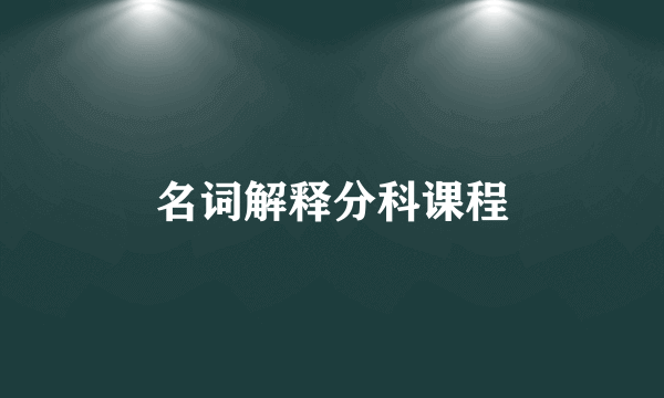 名词解释分科课程