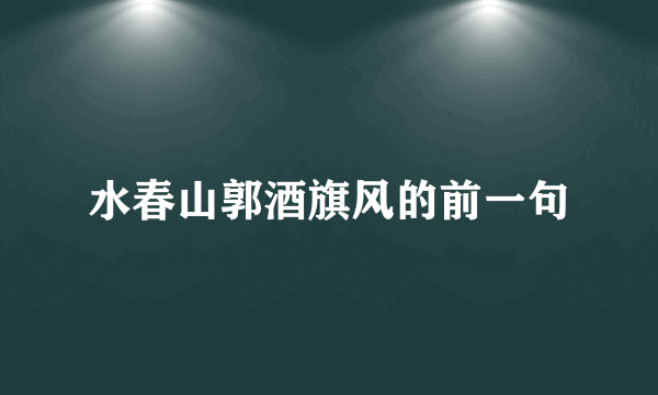 水春山郭酒旗风的前一句