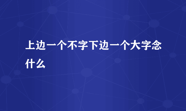 上边一个不字下边一个大字念什么