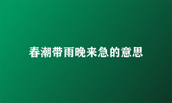 春潮带雨晚来急的意思