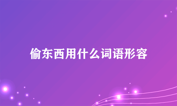 偷东西用什么词语形容