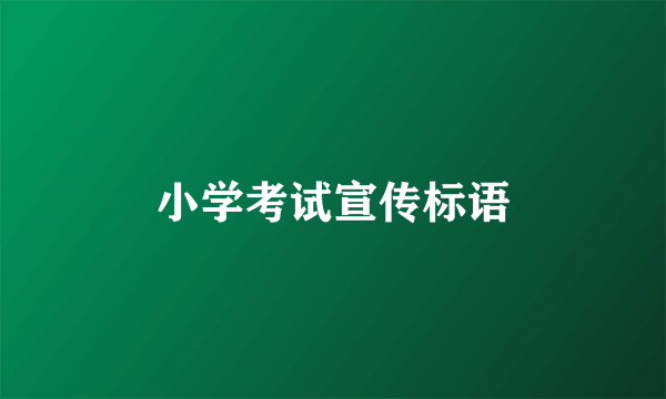 小学考试宣传标语
