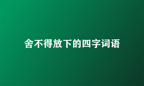 舍不得放下的四字词语