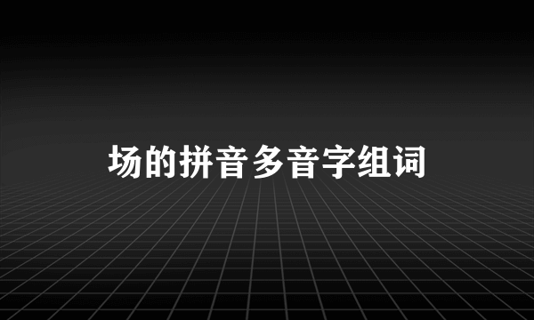 场的拼音多音字组词