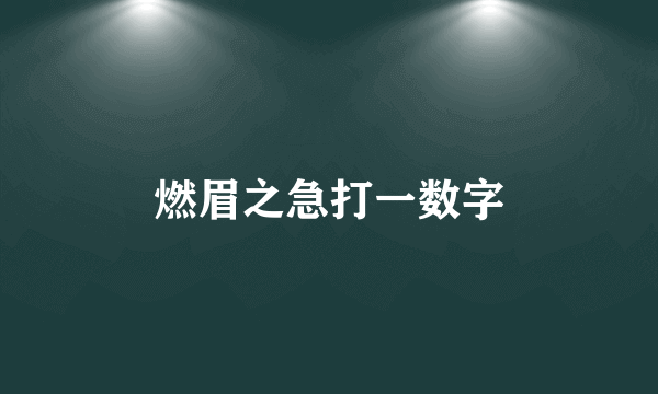 燃眉之急打一数字