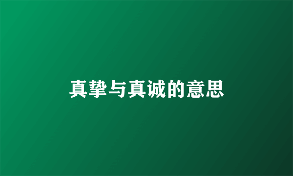 真挚与真诚的意思