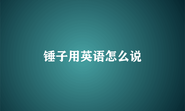 锤子用英语怎么说