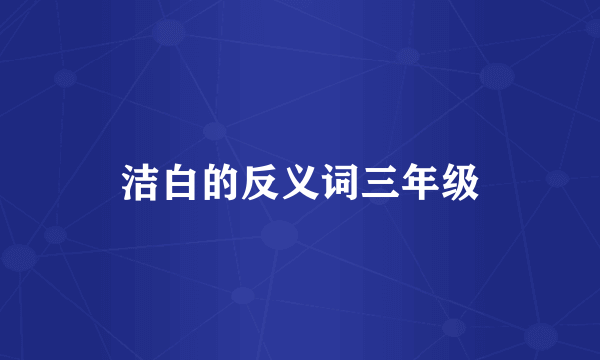 洁白的反义词三年级