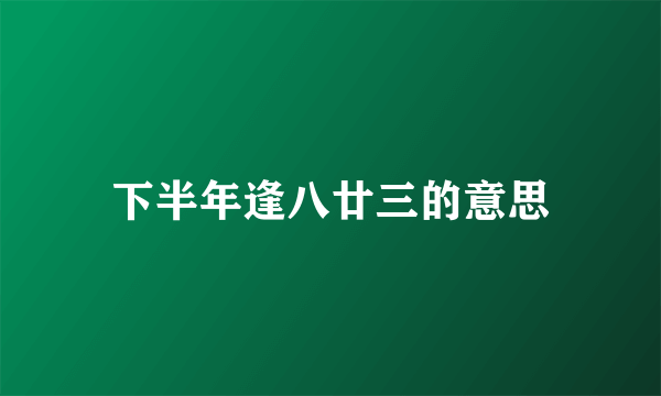 下半年逢八廿三的意思