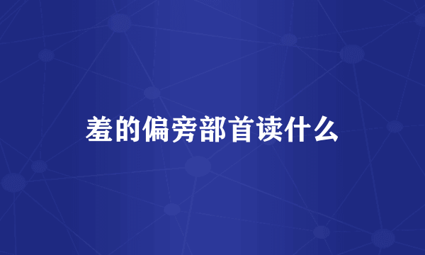 羞的偏旁部首读什么