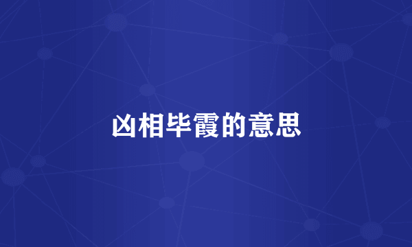 凶相毕霞的意思