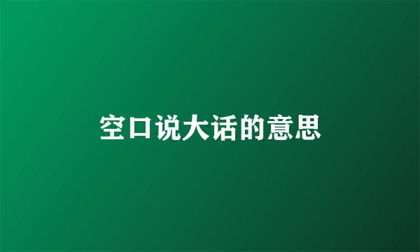 空口说大话的意思
