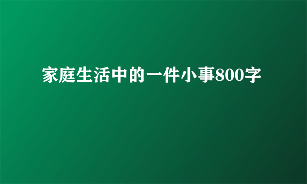 家庭生活中的一件小事800字