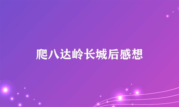 爬八达岭长城后感想