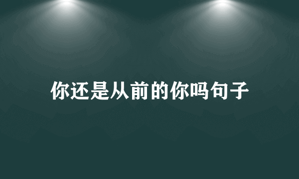 你还是从前的你吗句子