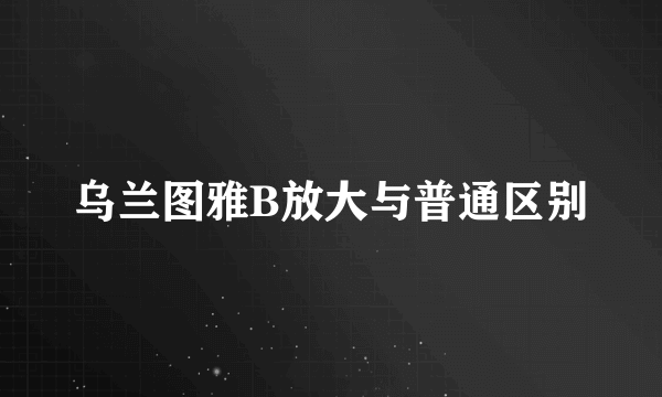 乌兰图雅B放大与普通区别