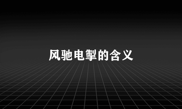 风驰电掣的含义