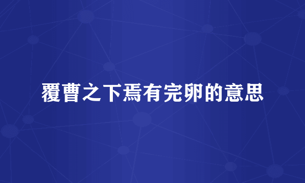 覆曹之下焉有完卵的意思
