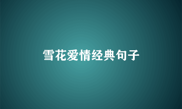 雪花爱情经典句子