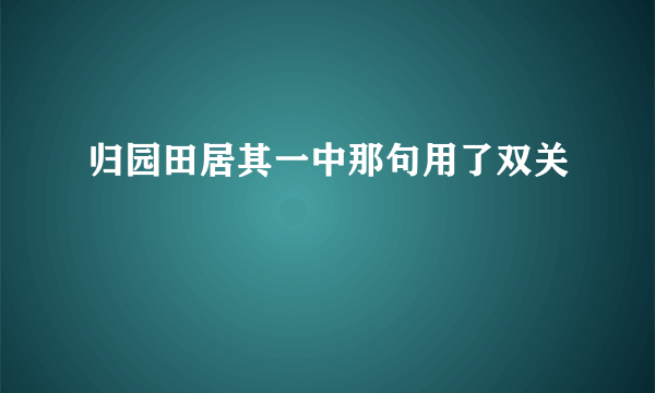 归园田居其一中那句用了双关