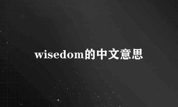 wisedom的中文意思