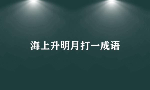 海上升明月打一成语