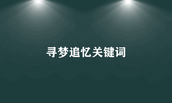 寻梦追忆关键词