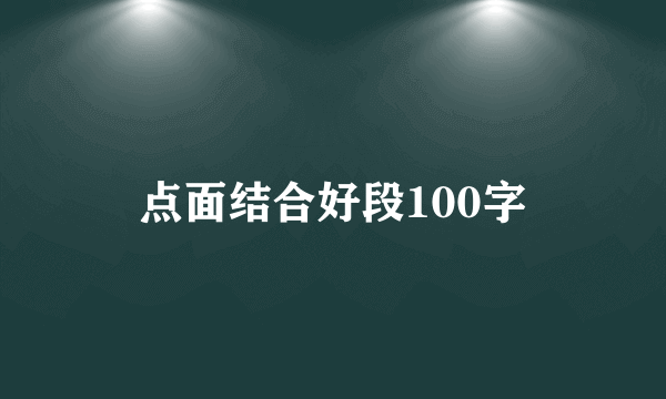 点面结合好段100字